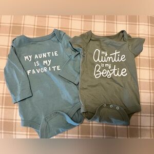 Cat & Jack Long Sleeve Bodysuit Set - Blue and Green